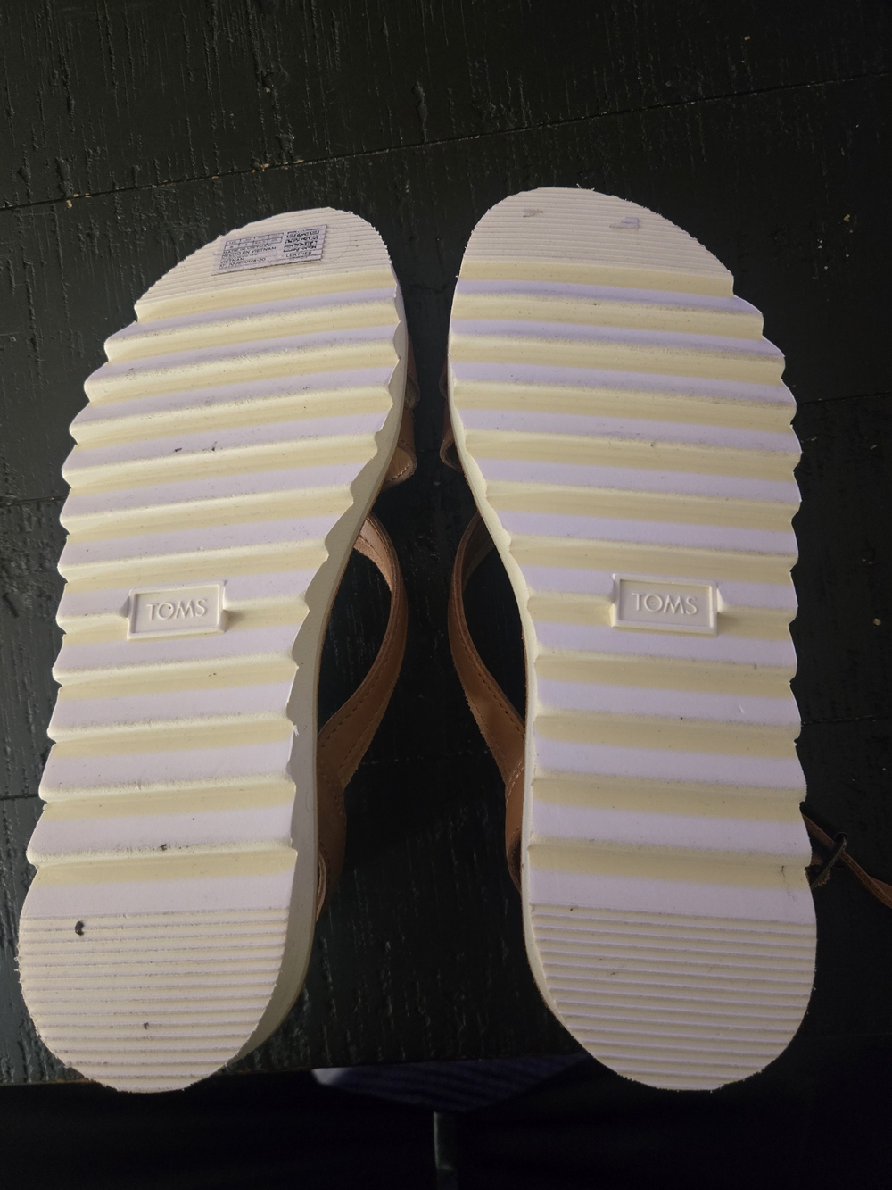 TOMS Rory Tan Leather Suede Sandals Women's - Picture 6 of 7